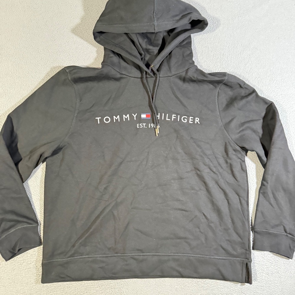 Tommy Hilfiger Women's Boxy Hoodie Sweatshirt Women's Size XL Embroidered Logo